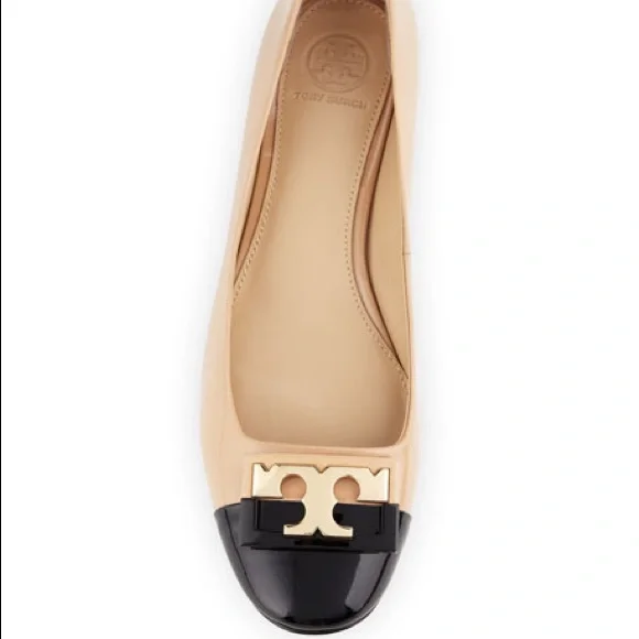 Tory Burch Gigi Colorblock Logo 25mm Pump Beige/Black - Picture 3 of 4